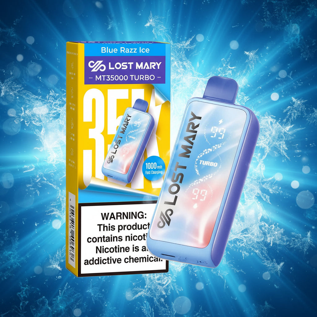 Lost Mary MT35000 Turbo vape device with packaging on a white background