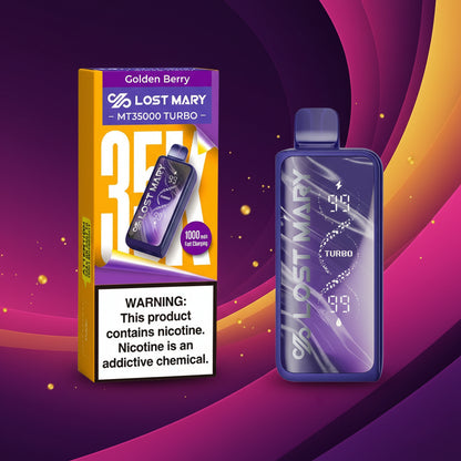 Lost Mary MT35000 Turbo vape device with packaging on a white background