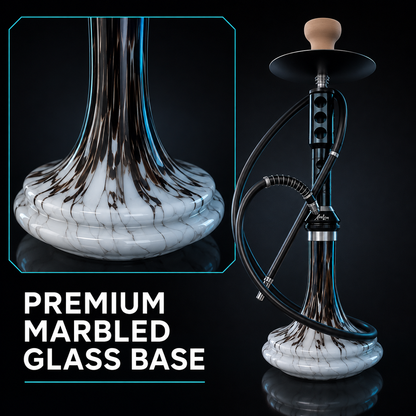 Ayaton Premium Marbled Glass Hookah with Flexible Hose