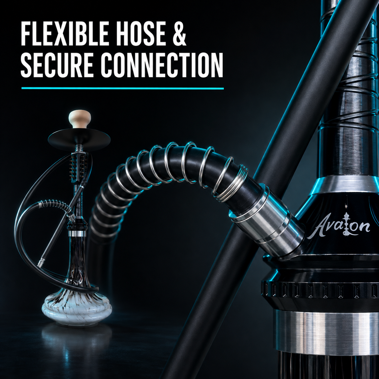 Ayaton Premium Marbled Glass Hookah with Flexible Hose