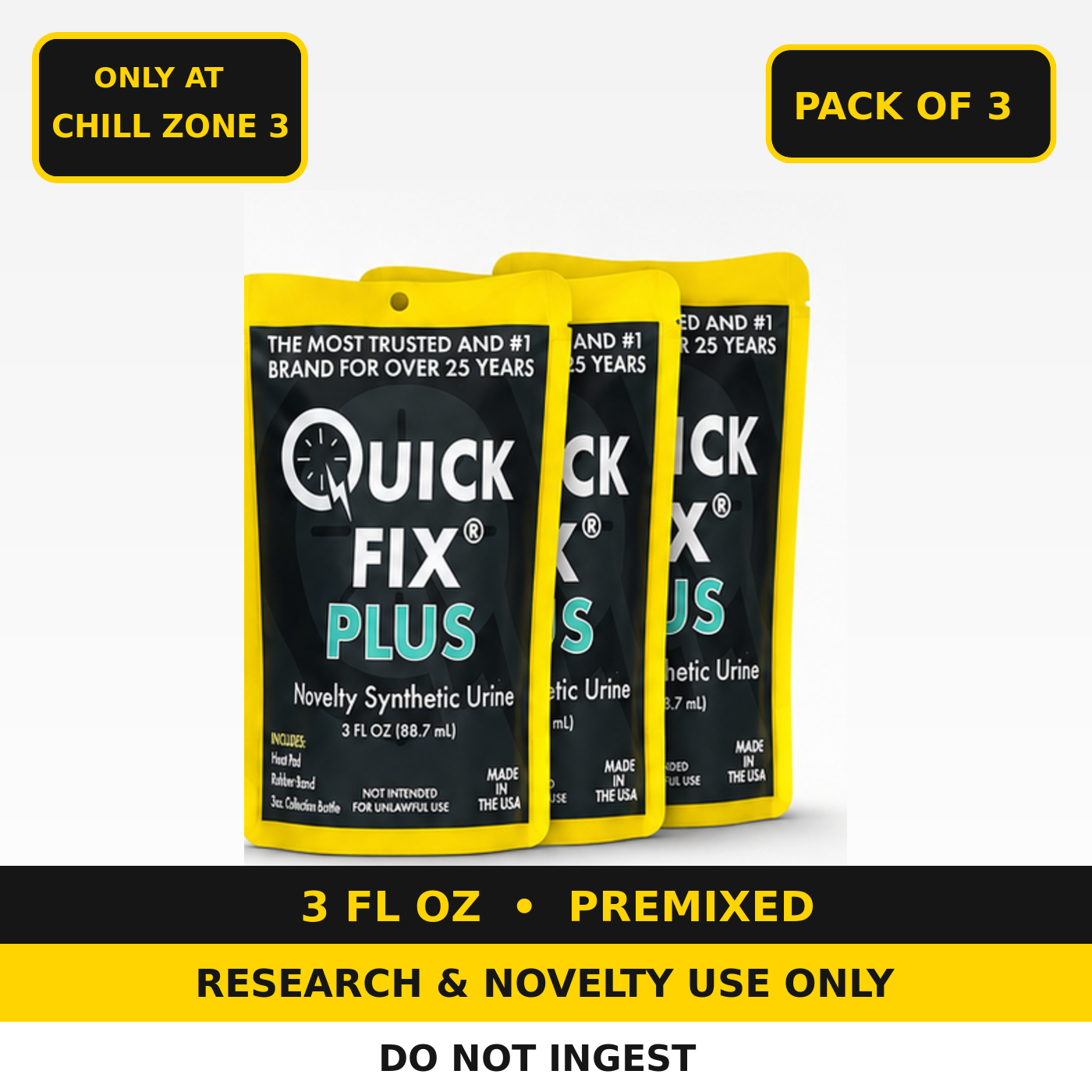 Quick Fix 6.4 Plus Synthetic Urine 3 oz – Premixed Novelty Kit