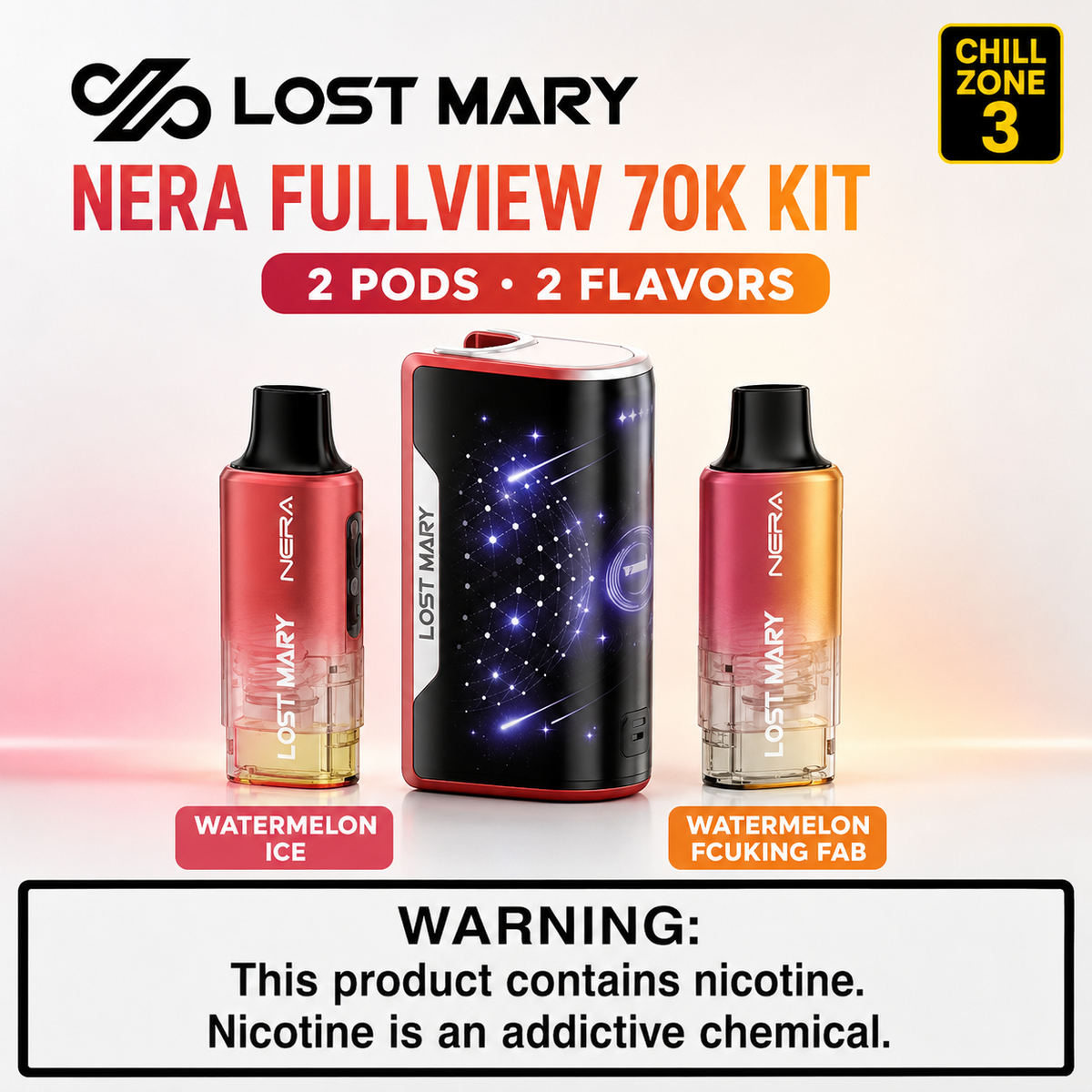 Lost Mary NERA Fullview 70K Kit – 5% Nicotine