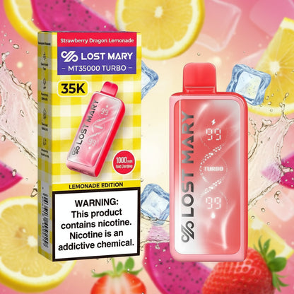 Lost Mary vape device and packaging on a white background